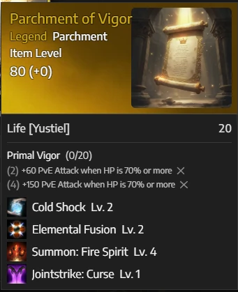 Parchment of Vigor roll