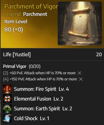 Parchment of Vigor (PvP) roll